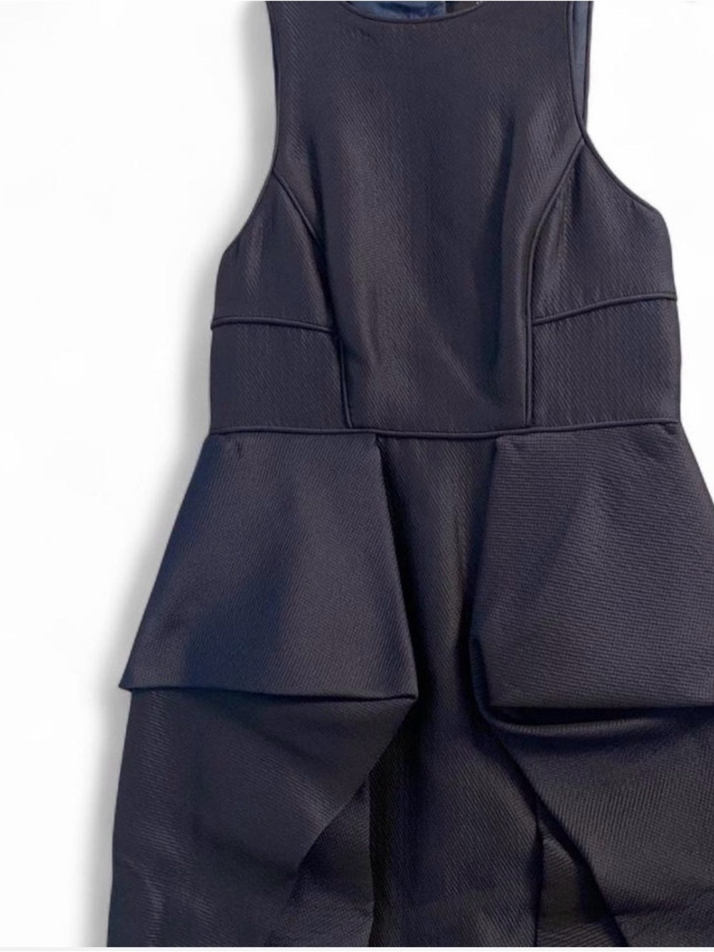 Tibi Dark Navy Textured Sheath